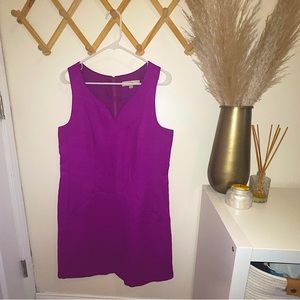 LOFT, size 12 purple shift dress with pockets!